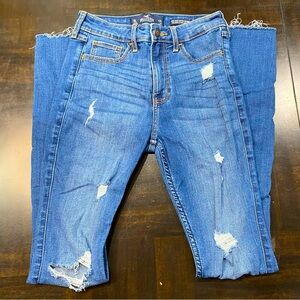 Women Jeans Hollister High Rise Super Skinny Stretch Denim Pants Sz 24/32 Blue